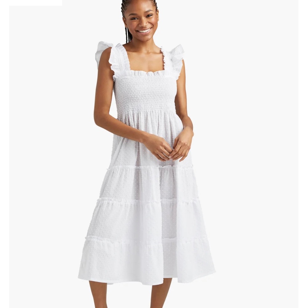 NWT The Ellie Nap Dress Sheer White Swiss Dot - Small